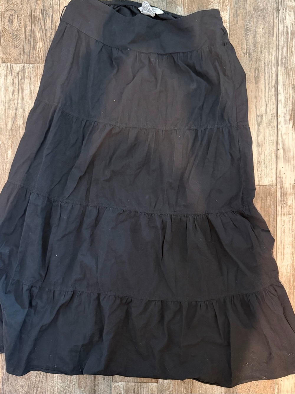 Women's Black Tiered Maxi Skirt